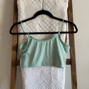 NWOT SHEIN mint green spaghetti strap crop top